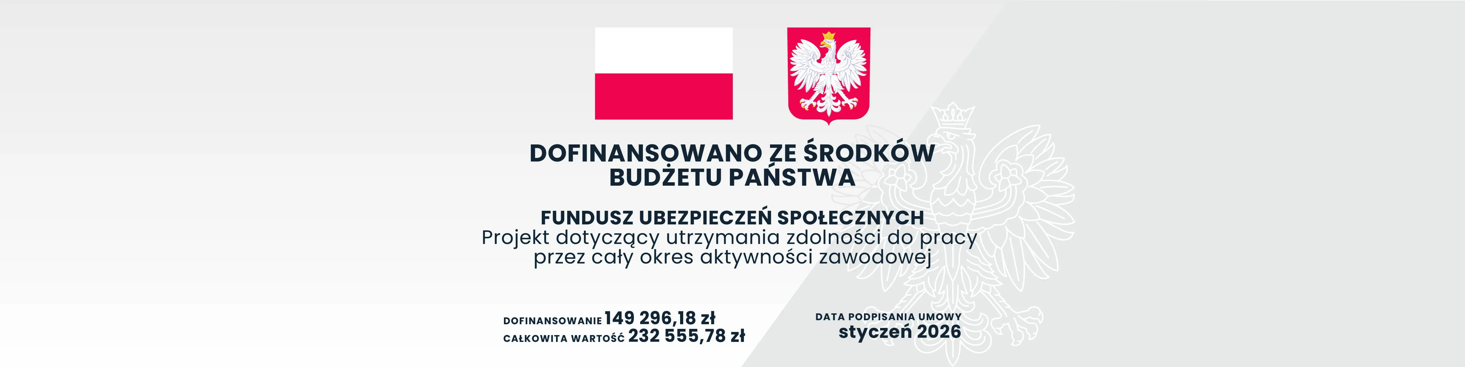 Informacja o dofinansowaniu z Funduszu Ubezpieczeń Społecznych
