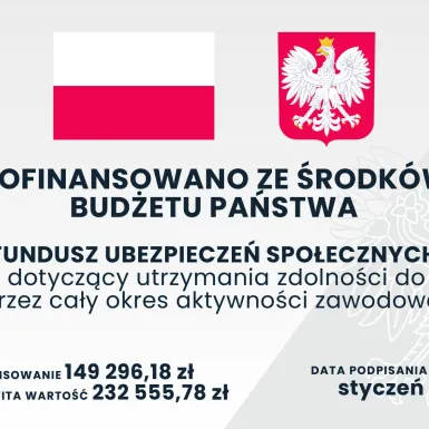 Informacja o dofinansowaniu z Funduszu Ubezpieczeń Społecznych