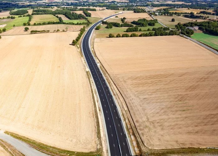 Road between fields