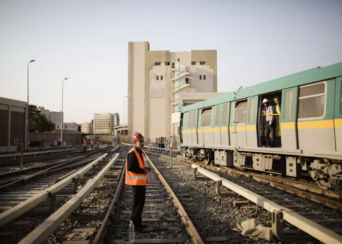 Construction metro in Caire