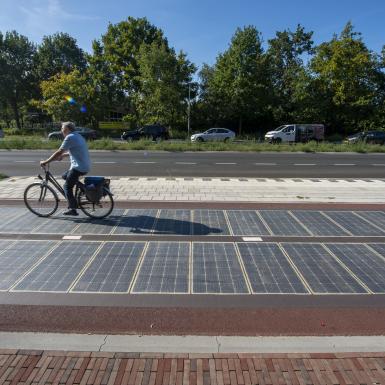 Wattway on a bike path